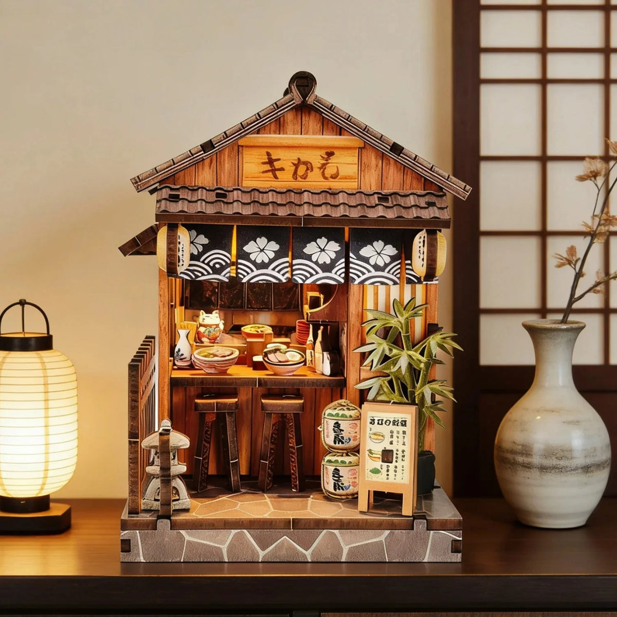Maison japonaise miniature meublée — Kit à construire